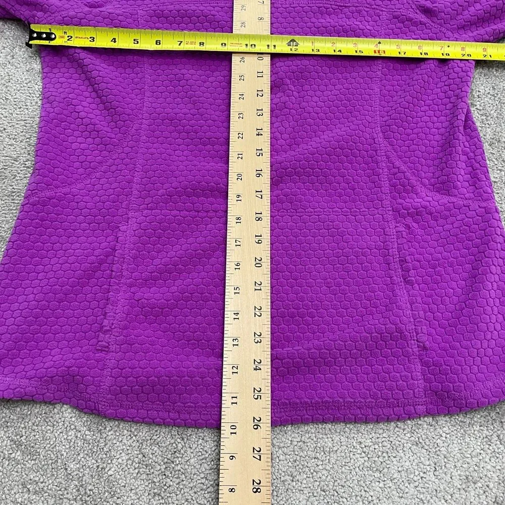 Tek Gear Honeybomb 1/4 Zip Soft Fleece Jacket Women Large Purple Stretch Outdoor